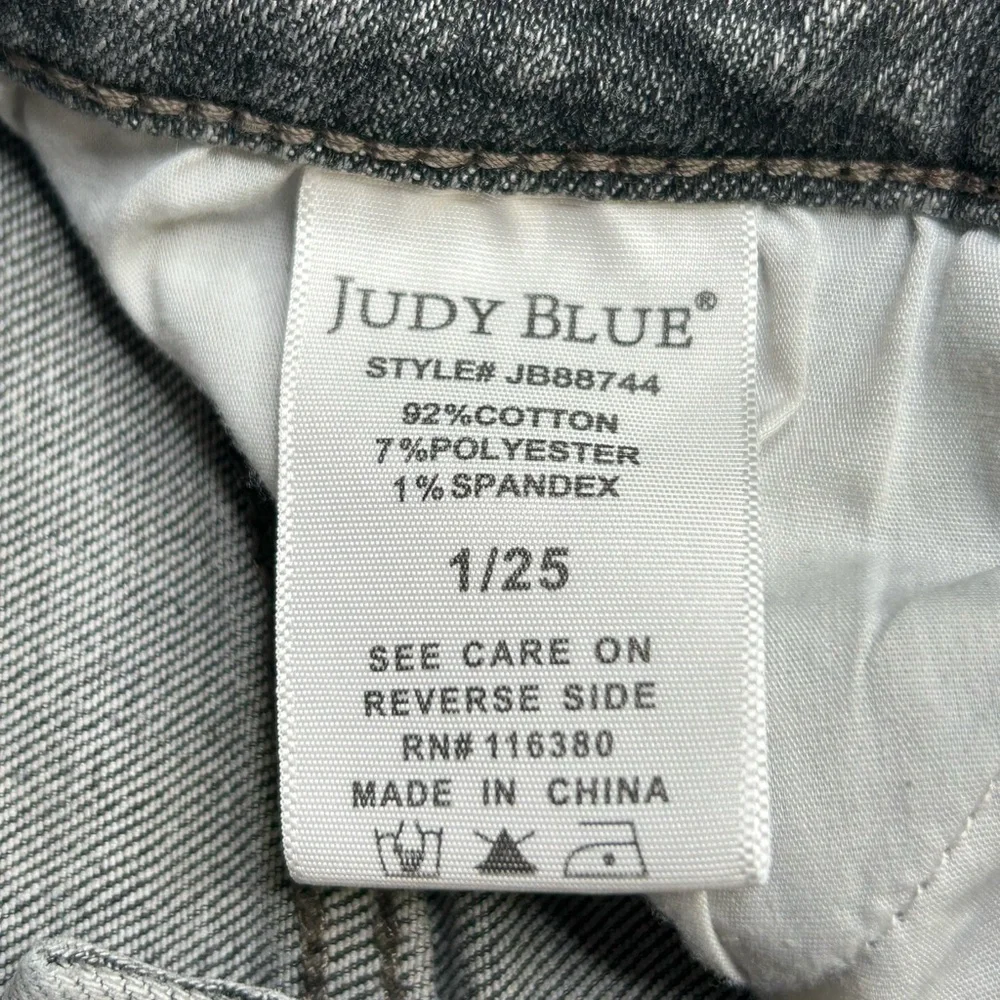 Judy Blue Slim Fit Jeans 1/25 High Rise‎ Light Wash Gray Denim Stretch 24x27.5